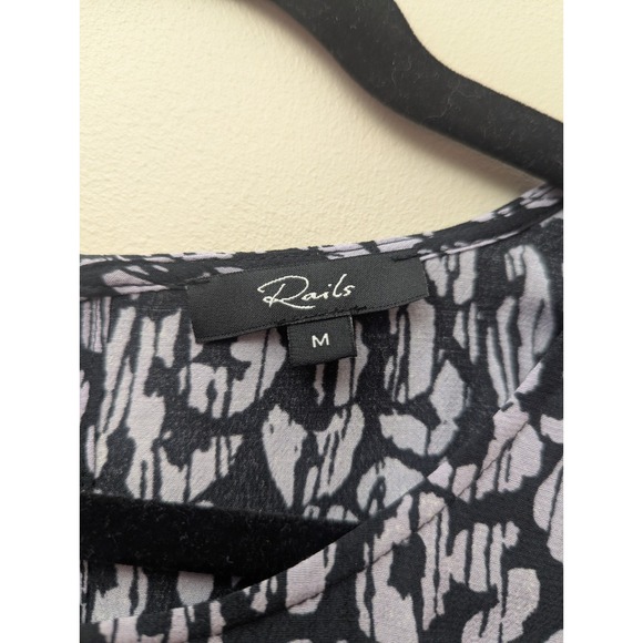 Rails Dress Womens M Inez‎ Mini Batik Cheetah Animal Print Smocked 3/4 Length - Picture 2 of 10